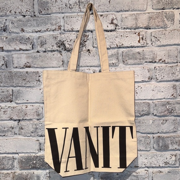 Vanity Handbags - Vanity Fair Tote with Bold Black Lettering